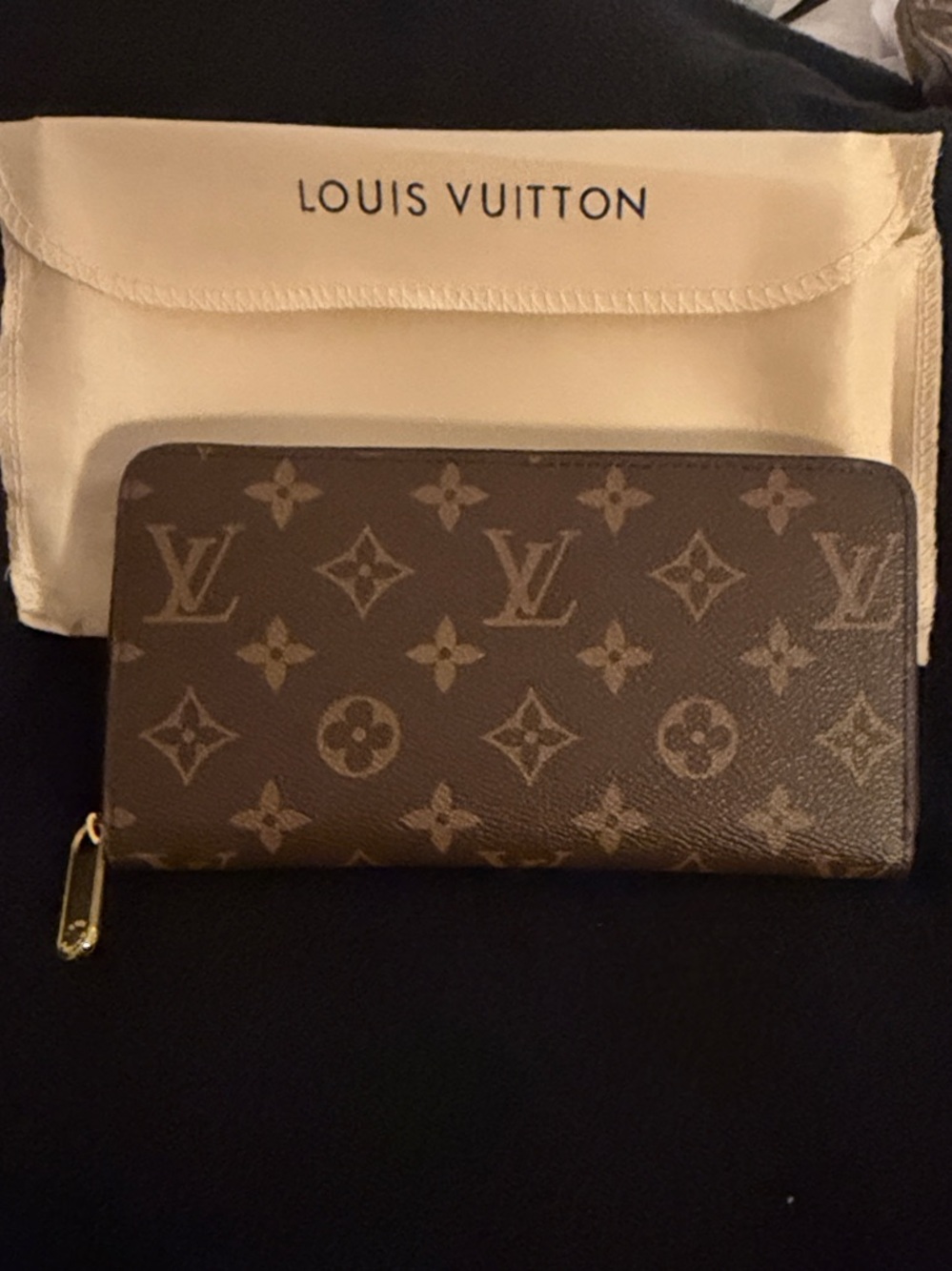 Louis Vuitton Monogram Zip Around Wallet in Brown